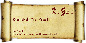 Kecskés Zsolt névjegykártya